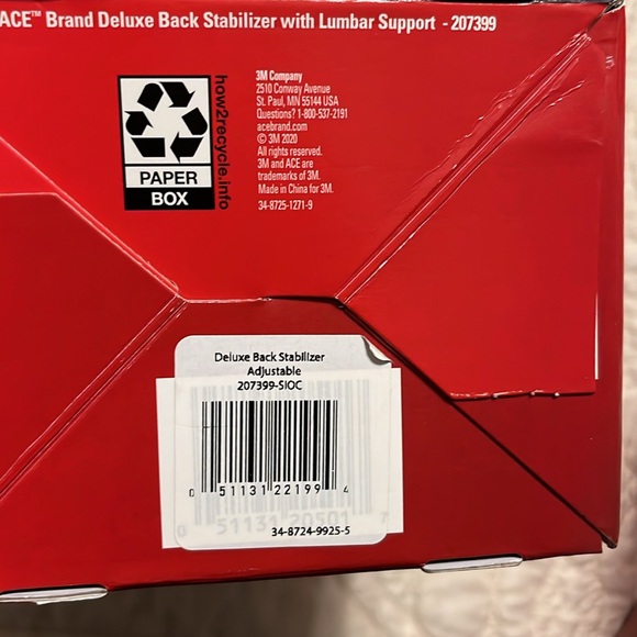 ACE brand Adjustable Back stabilizer with Lumbar Support - Picture 13 of 13